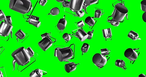 Chrome keetles falling slow motion Stock Footage 236558698