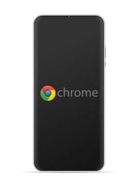 Chrome logo icon on smartphone screen Stock Illustration