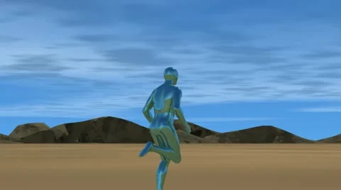 Chrome Men Running Video stock 12231177