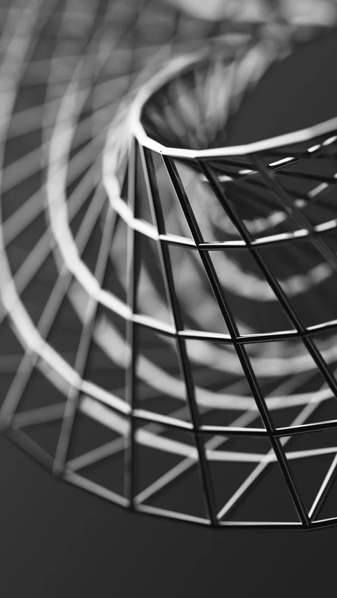 Chrome mesh Mobius loop spinning in a continuous 3D cycle. Stock Footage 313288967