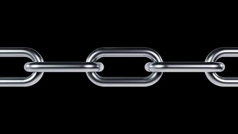 Chrome Metal Chain Links Sliding Slowly - Macro Loop Stock Footage 340269080