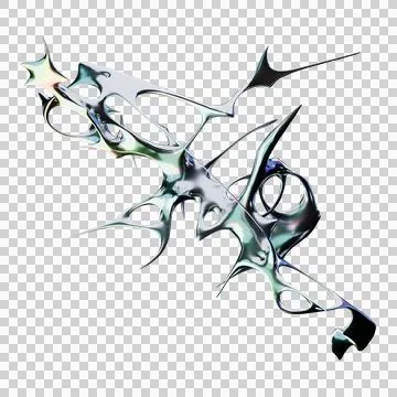 Chrome metallic type in futuristic 3D render with iridescent effect Stock Illustration