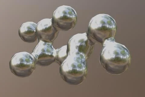 Chrome molecule abstract background. Melecule for chemistry. 3d illustration Stock Illustration
