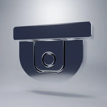 Chrome Motion sensor icon isolated on grey background. Minimalism concept. .. Stock Illustration