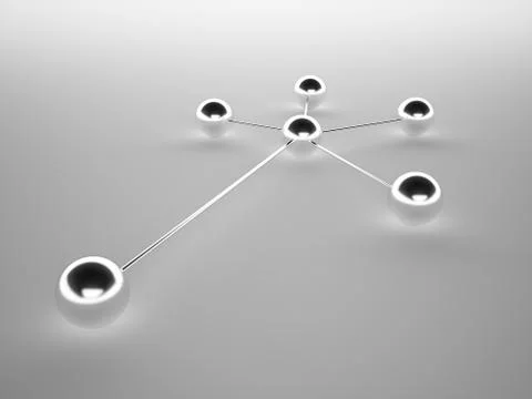 Chrome network from spheres Stock Illustration