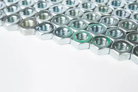 Chrome nuts solated on white background Stock Photos