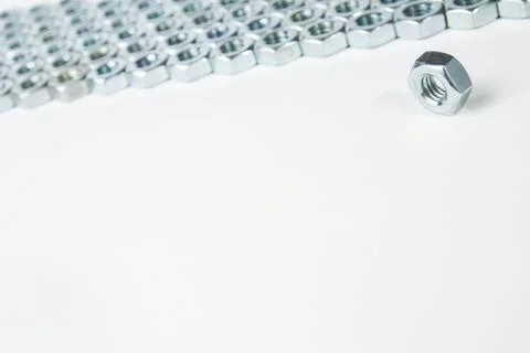 Chrome nuts solated on white background Stock Photos