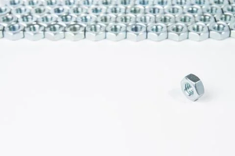 Chrome nuts solated on white background Stock Photos