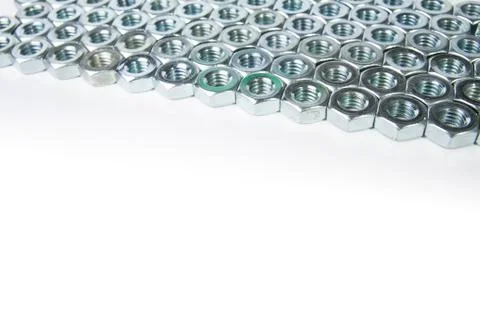 Chrome nuts solated on white background Stock Photos