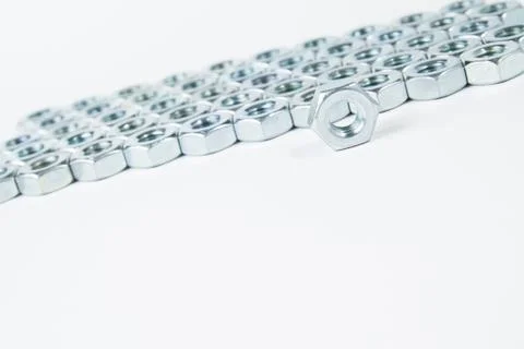 Chrome nuts solated on white background Stock Photos