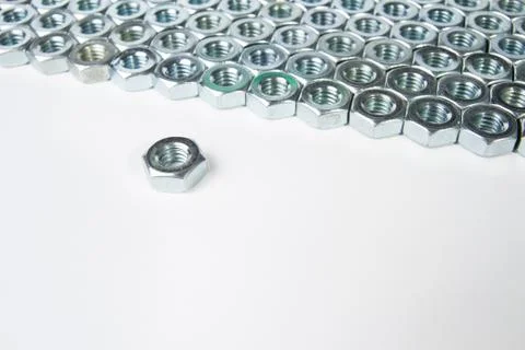 Chrome nuts solated on white background Stock Photos