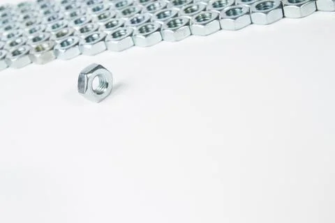Chrome nuts solated on white background Stock Photos