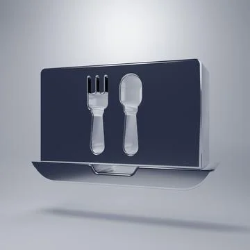 Chrome Online ordering and fast food delivery icon isolated on grey backgro.. Stock Illustration