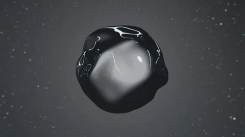 Chrome Organic Sphere distortion waves deforming. 스톡 동영상 310563756