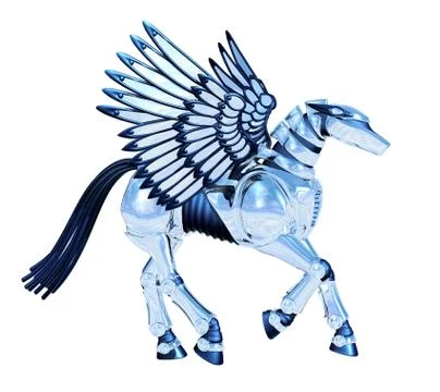 Chrome Pegasus Stock Illustration