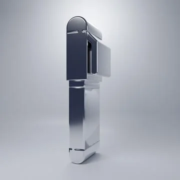 Chrome Pen icon isolated on grey background. Minimalism concept. 3D render .. Stock Illustration