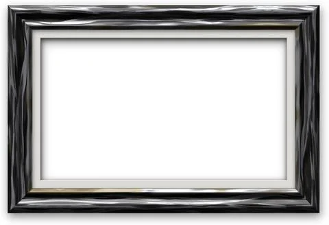 Chrome picture frame with transparent background shadow Stock Illustration