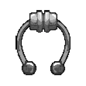 Chrome piercing ring pixel art vector illustration Stock Illustration