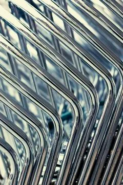 Chrome pipes abstract background Stock Photos