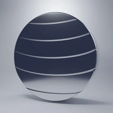 Chrome Planet Venus icon isolated on grey background. Minimalism concept. 3.. Stock Illustration