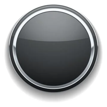 Chrome plastic round button. Realistic interface element Stock Illustration