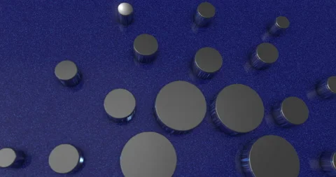 Chrome-plated logotype of cardano cryptocurrency on a blue background Stock Footage 163514921