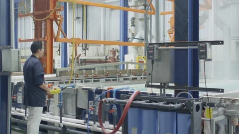 CHROME PROCESS METAL MACHINE Stock Footage 98765095