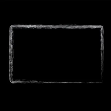 Chrome rectangle frame, at black background Stock Illustration