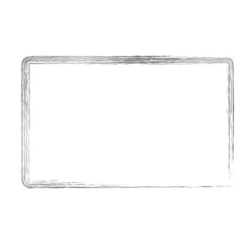 Chrome rectangle frame, simple vector doodle hand draw sketch Stock Illustration