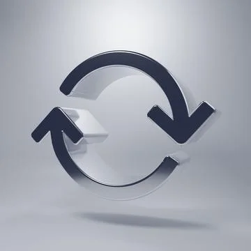Chrome Refresh icon isolated on grey background. Reload symbol. Rotation ar.. Illustrazione stock