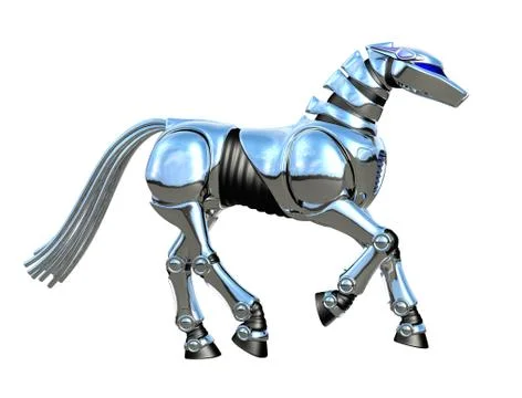 Chrome Robot Horse Stock Illustration