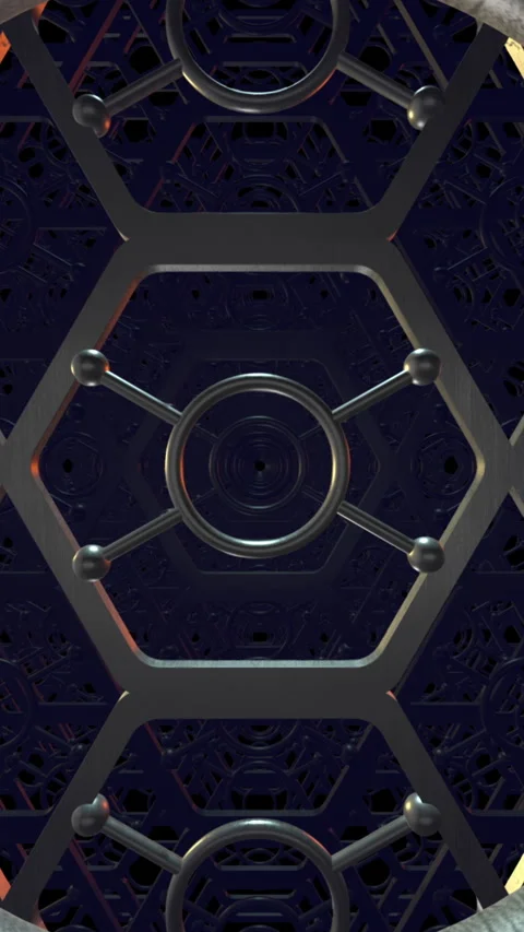 Chrome Science Fiction Flythrough 3D Animation Seamless Loop Intro Vertical Stock Footage 246379109