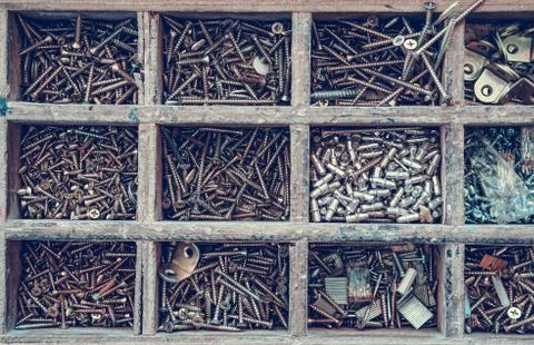 Chrome screws Stock Photos
