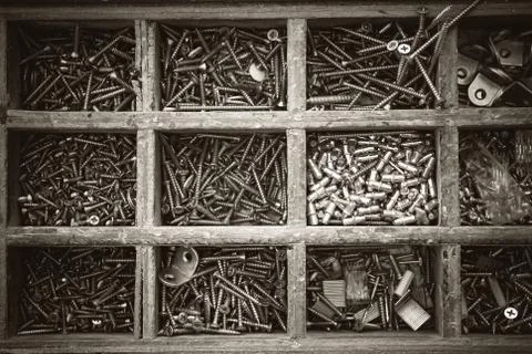 Chrome screws Stock Photos