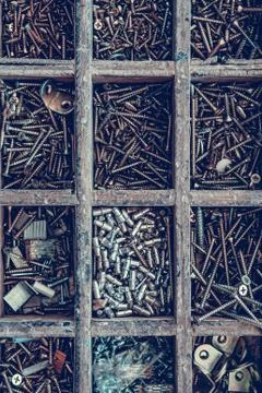 Chrome screws Stock Photos