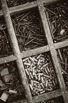 Chrome screws Stock Photos