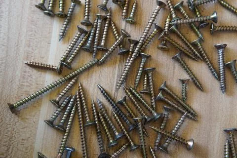 Chrome screws Stock Photos