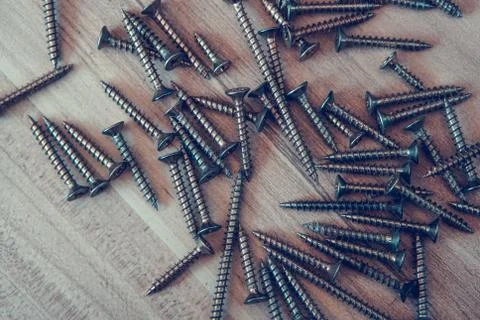 Chrome screws Stock Photos