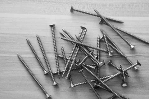 Chrome screws Stock Photos