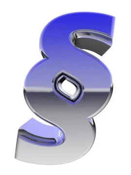 Chrome section sign with color gradient reflections isolated on white. high r Stock Illustration