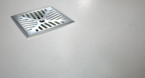 Chrome shower floor drain closeup Stock-Illustration