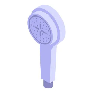 Chrome shower head icon isometric vector. Water bathroom Stock Illustration