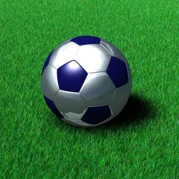 Chrome Soccer Ball on Grass Stock Illustration