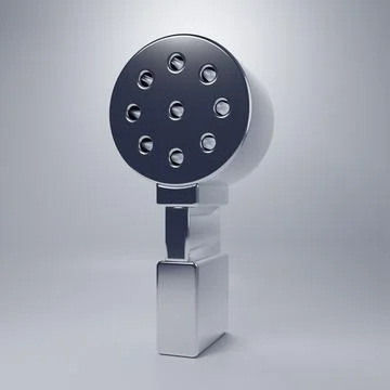 Chrome Spatula icon isolated on grey background. Kitchen spatula icon. BBQ .. イラスト素材