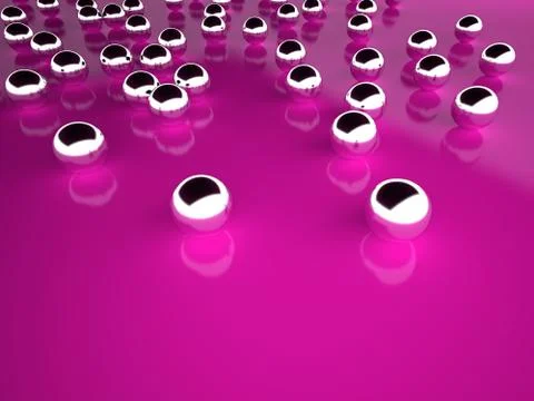 Chrome sphere concept on purple background Stock Illustration