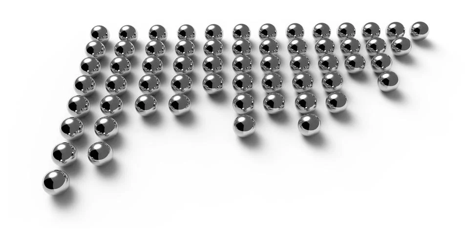 Chrome spheres shaping abstract graph Stock Illustration