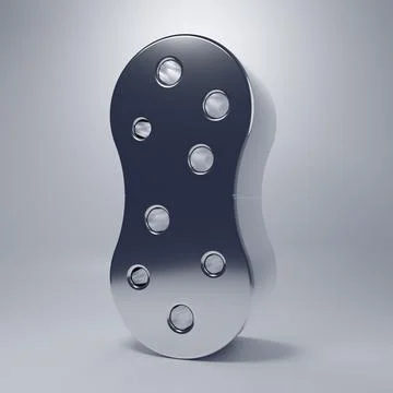 Chrome Sponge with bubbles icon isolated on grey background. Wisp of bast f.. Stock Illustration