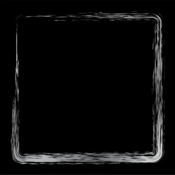 Chrome square frame, at black background Stock Illustration