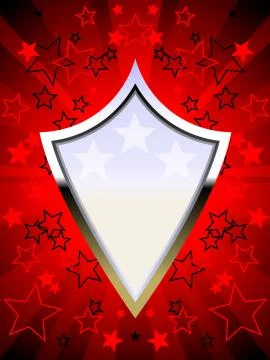 Chrome star shield Stock Illustration