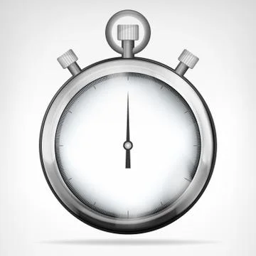 Chrome stopwatch isolated object vector illustration Stock Illustration